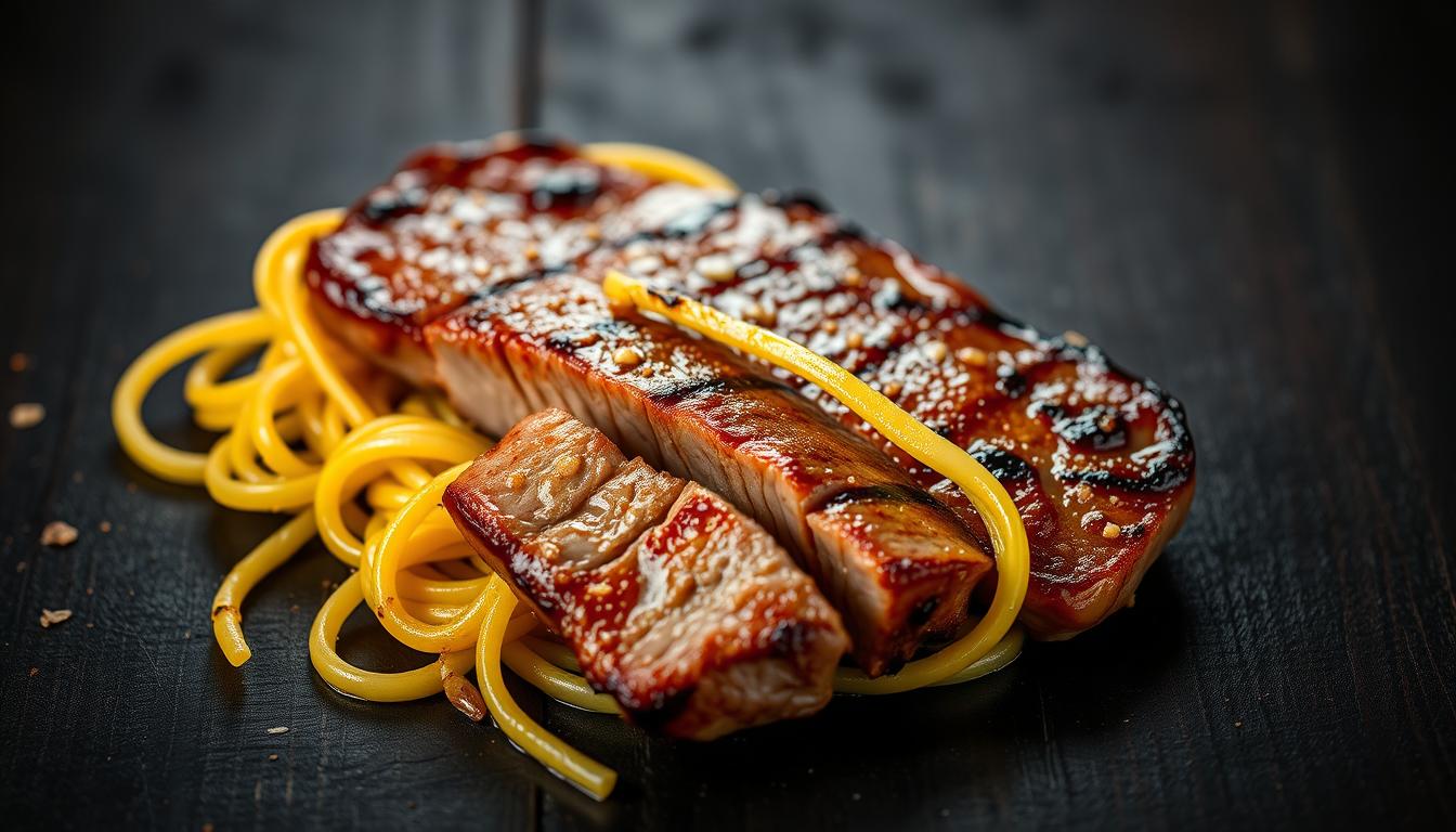 Garlic Butter Steak Lightning Noodles