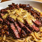 garlic butter steak lightning noodles recipe