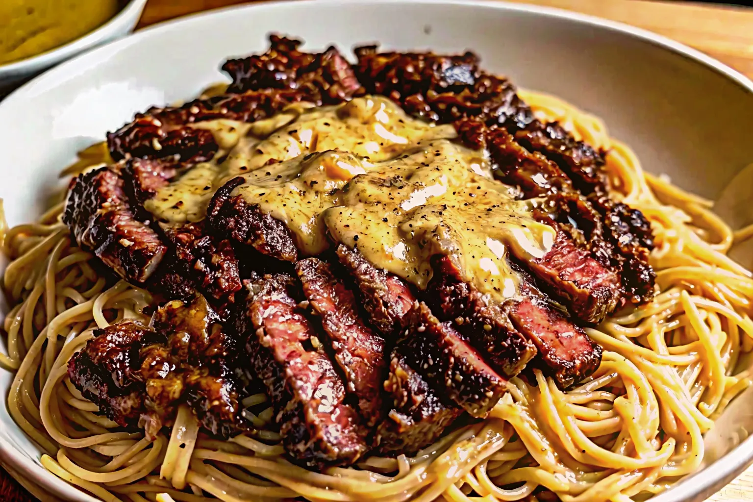 garlic butter steak lightning noodles recipe