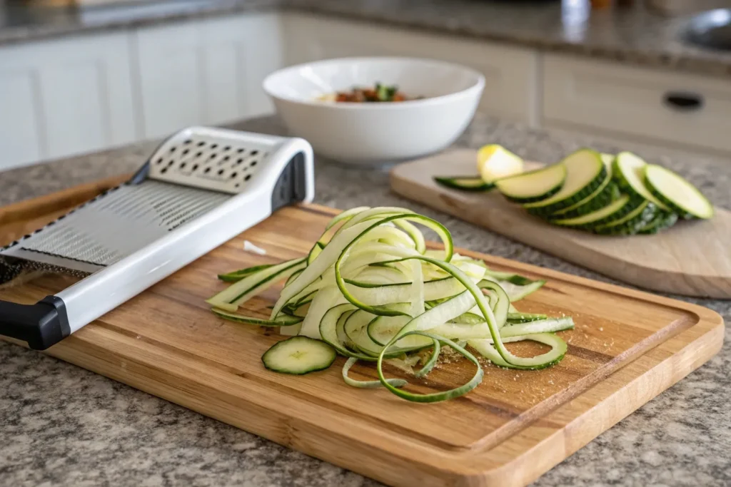 how to slice courgette for courgette roll recipe