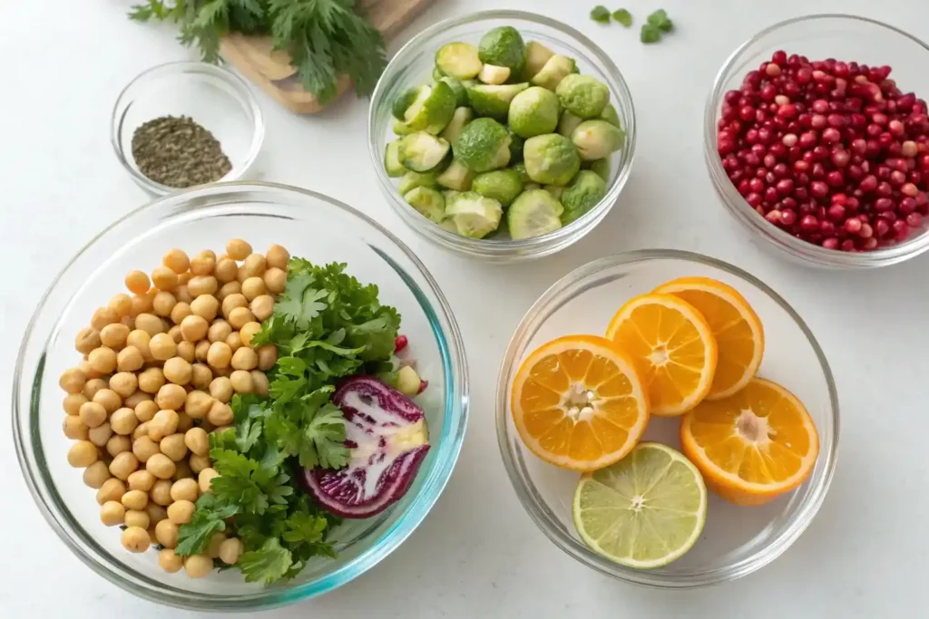 Ingredients for Violet Witchel’s dense bean salad