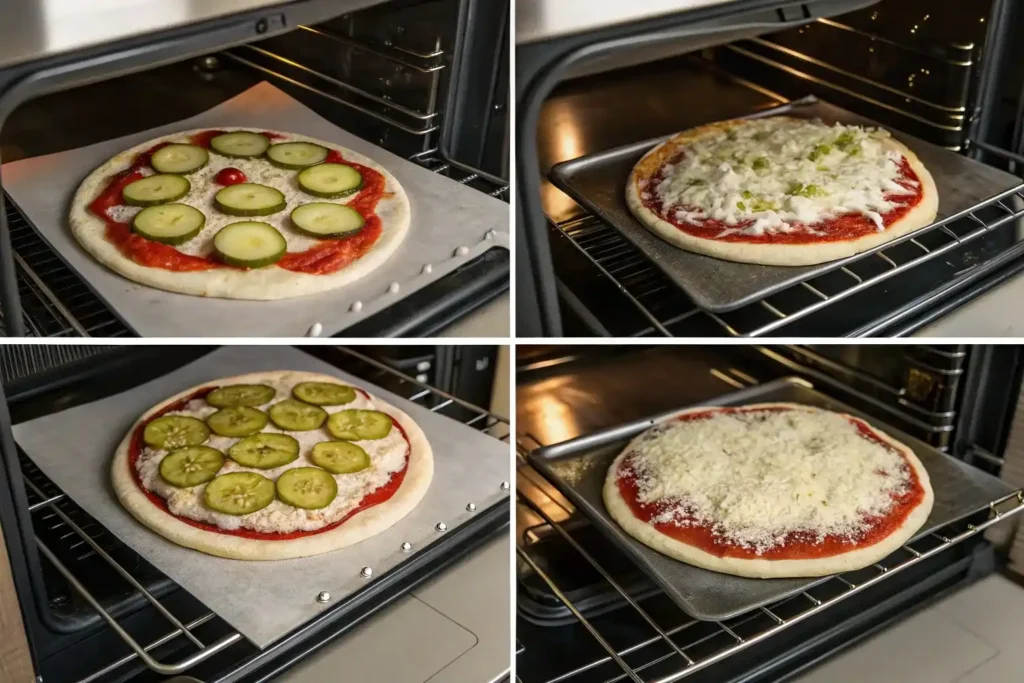 Step-by-step how to make pickle pizza