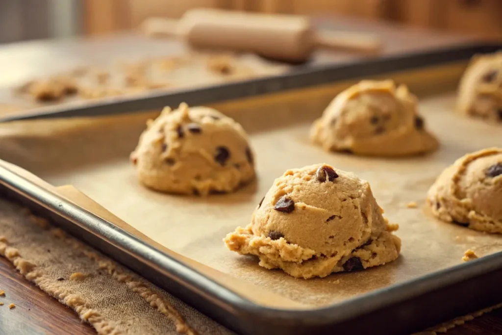 cottage cheese cookie dough on tray