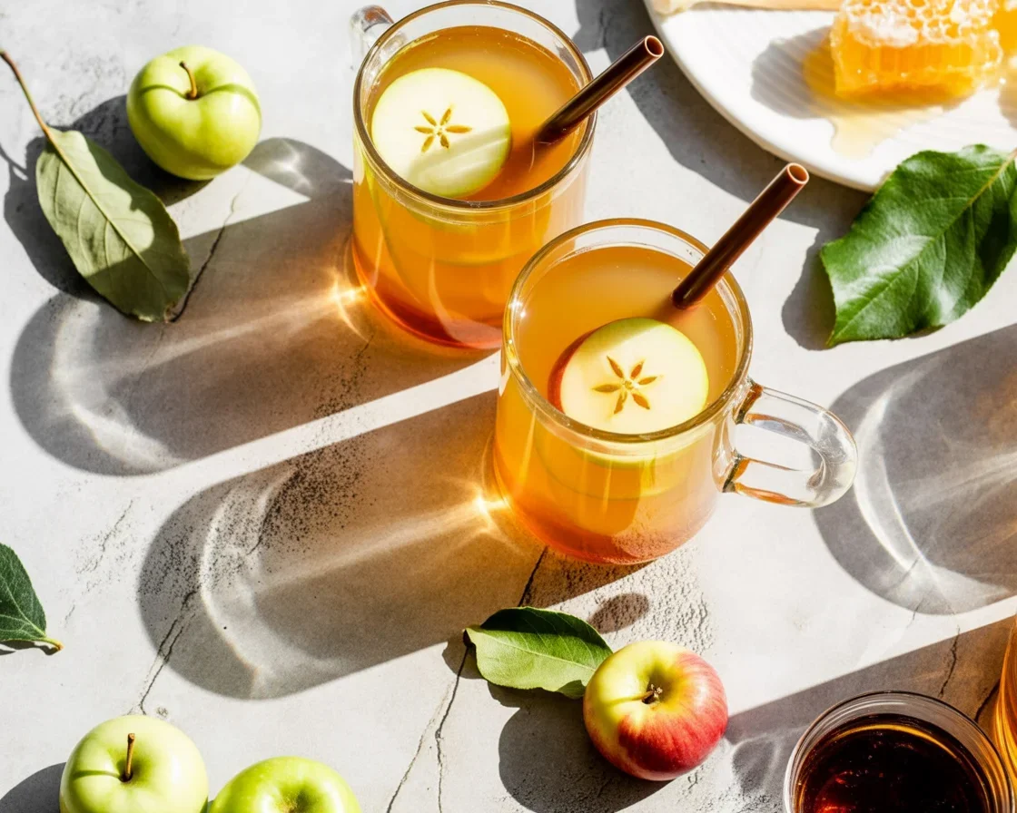 Refreshing Citrus Cider Punch Gluten Free Recipe in a glass with fruit garnishes.