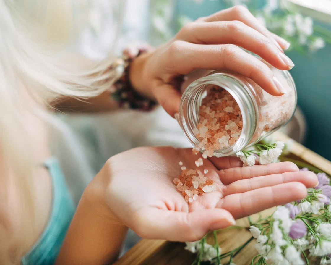 Pink salt trick recipe for weight loss with warm water and lemon juice.
