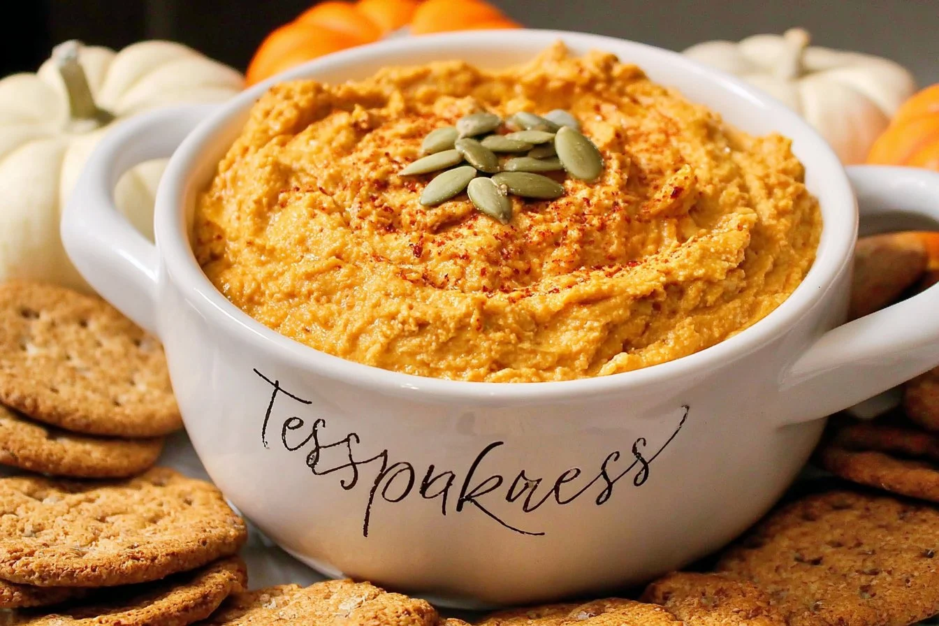 Easy pumpkin dip served in a bowl with a sprinkle of cinnamon