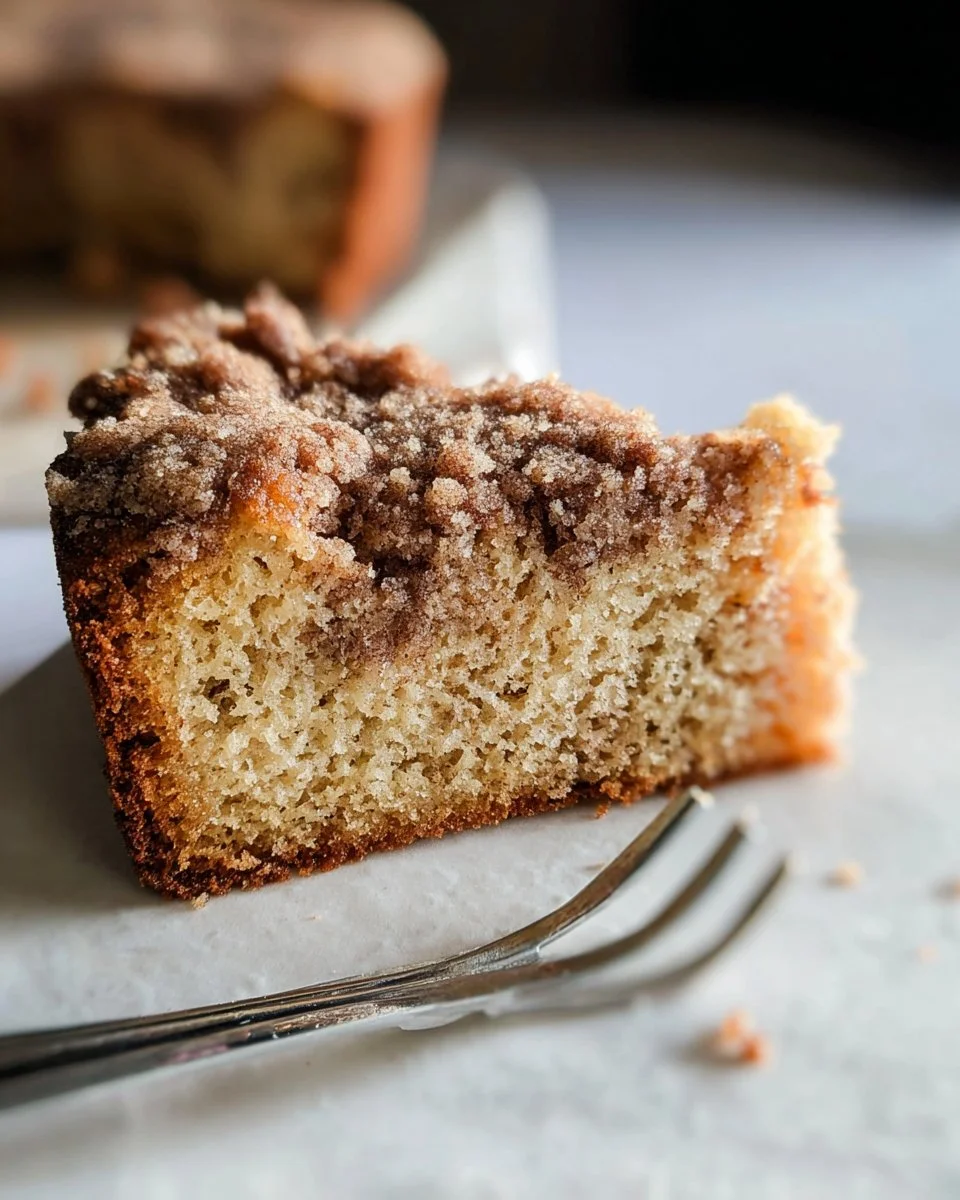 Gluten-free cinnamon coffee cake with a delicious crumble topping