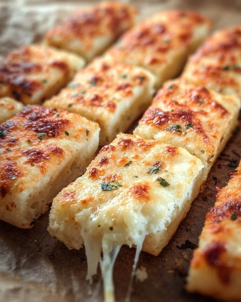 Gluten-free garlic pizza breadsticks served with dipping sauce
