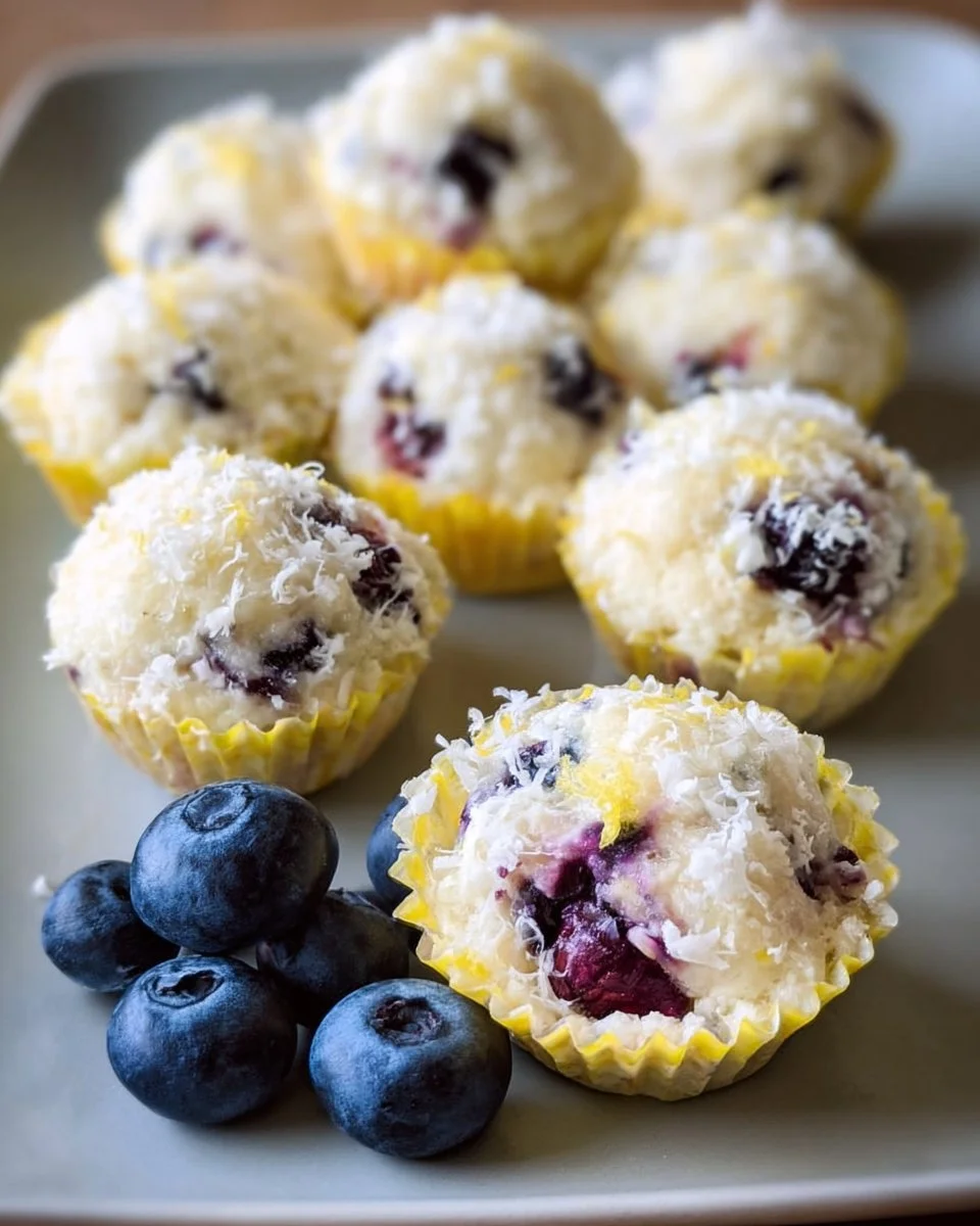 Blueberry and lemon zest cottage cheese bites on a rustic plate