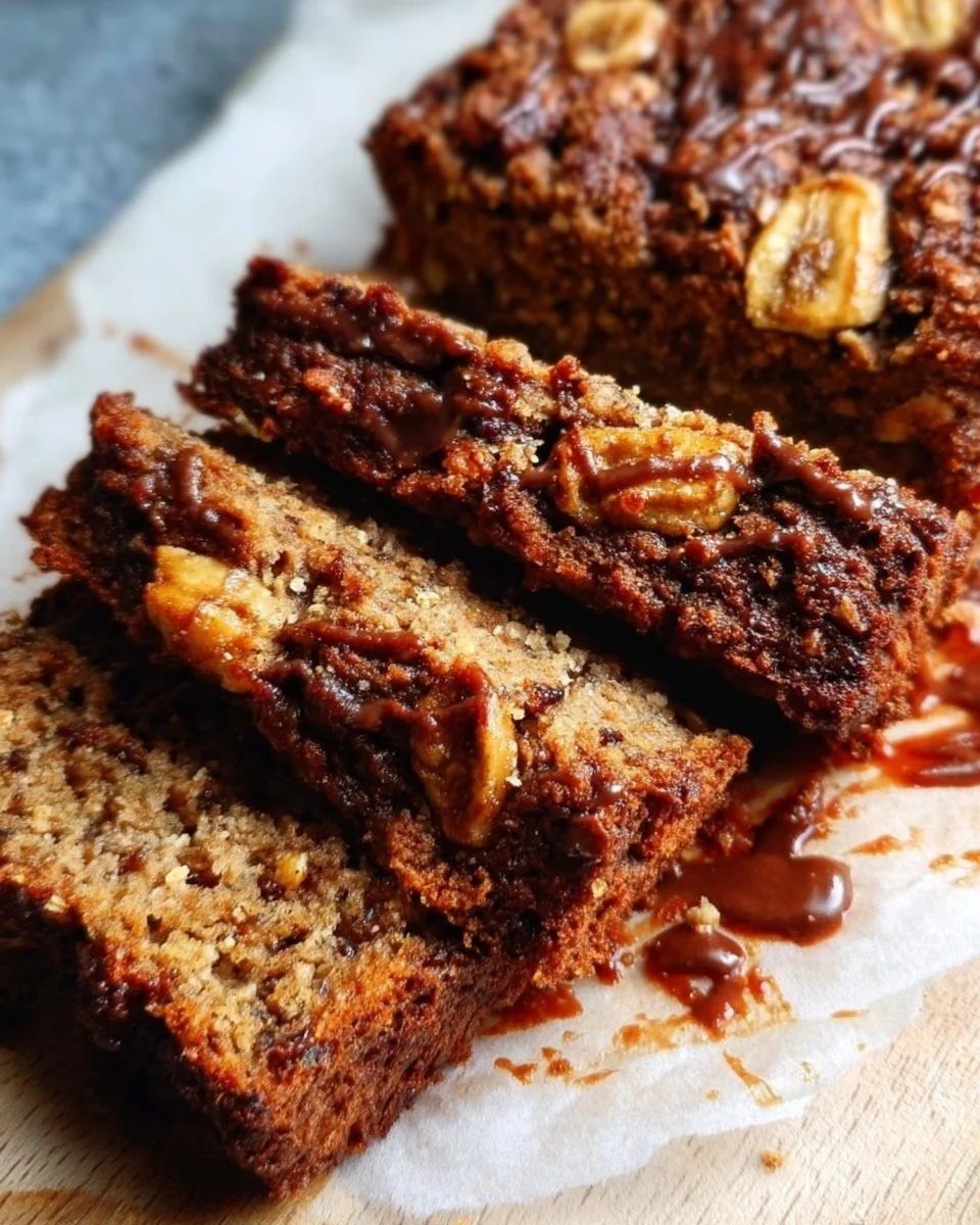 Slice of healthy vegan gluten-free banana bread on a wooden table