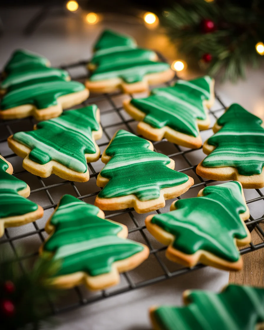 Marbled Christmas Tree Cookies Recipe