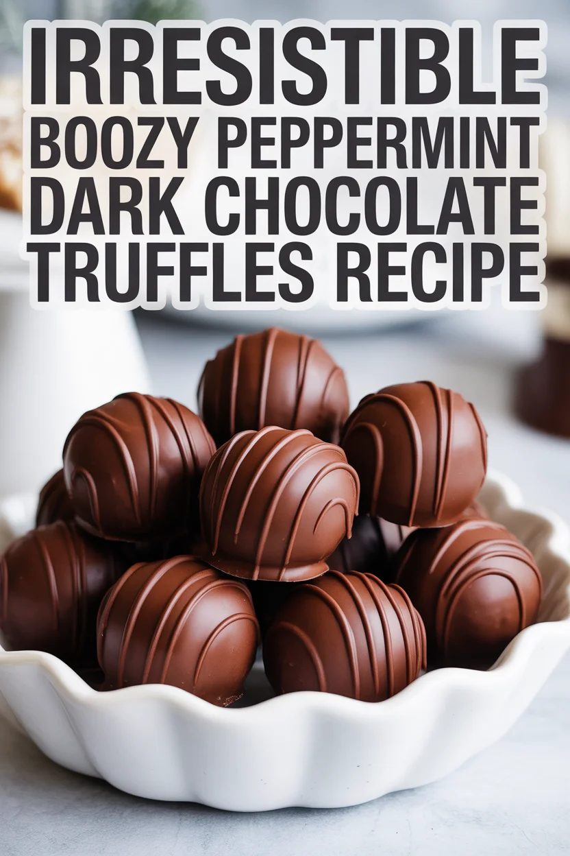 Boozy Peppermint Dark Chocolate Truffles Recipe