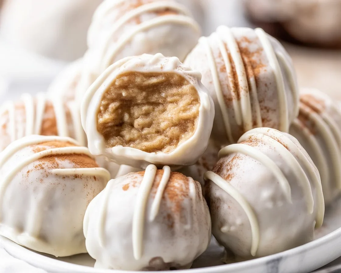 Delicious Snickerdoodlee Truffles with chocolate coating and cinnamon sugar topping