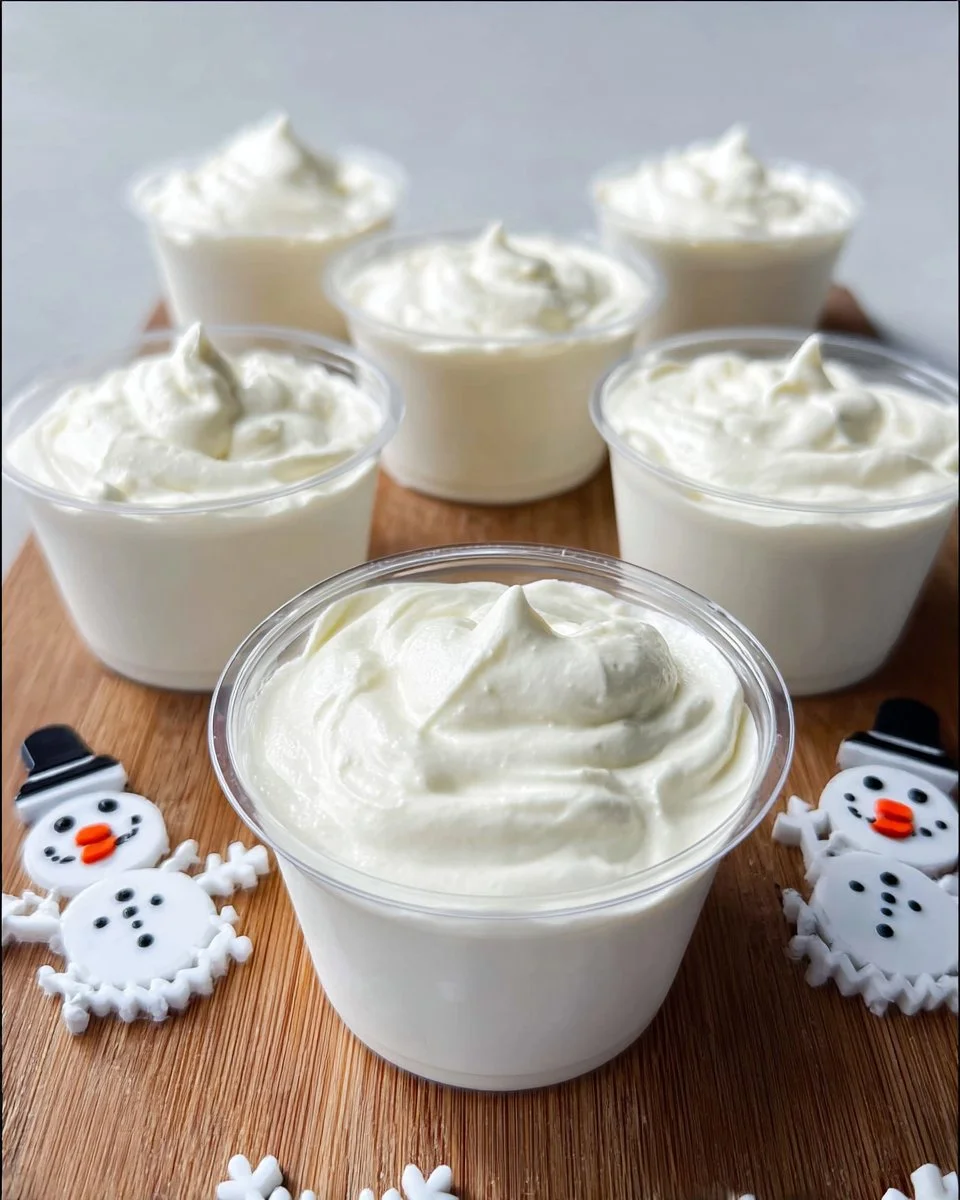 Frosty yogurt cups with various toppings and flavors