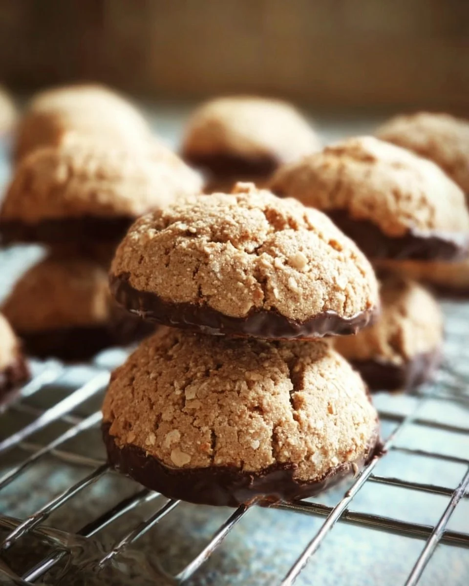 Freshly baked gluten-free roasted chestnut cookies on a wooden table