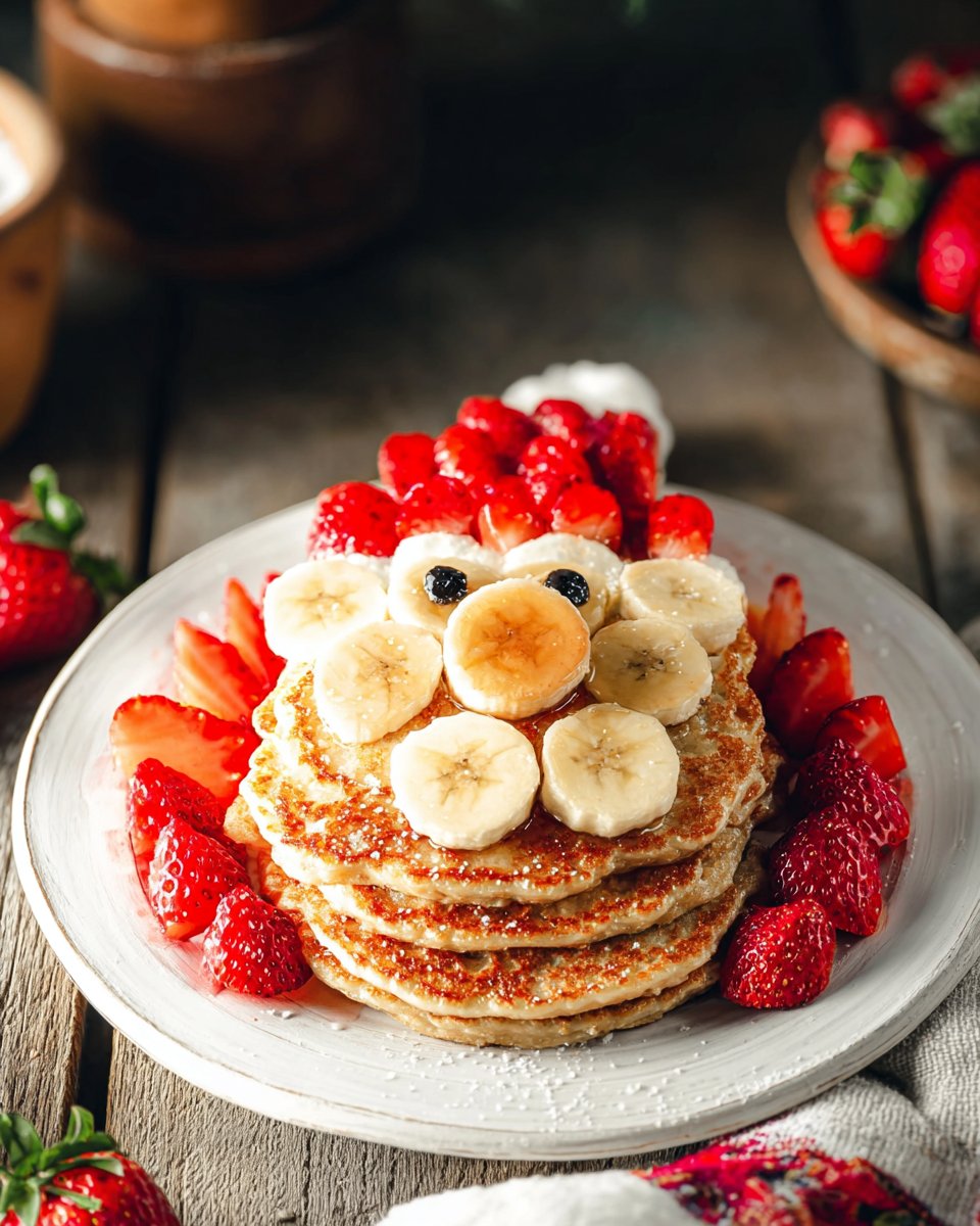 Santa Pancakes with Strawberries