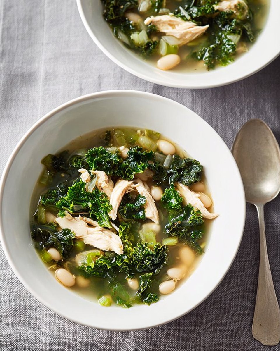 Slow Cooker Quinoa, Chicken and Kale Soup