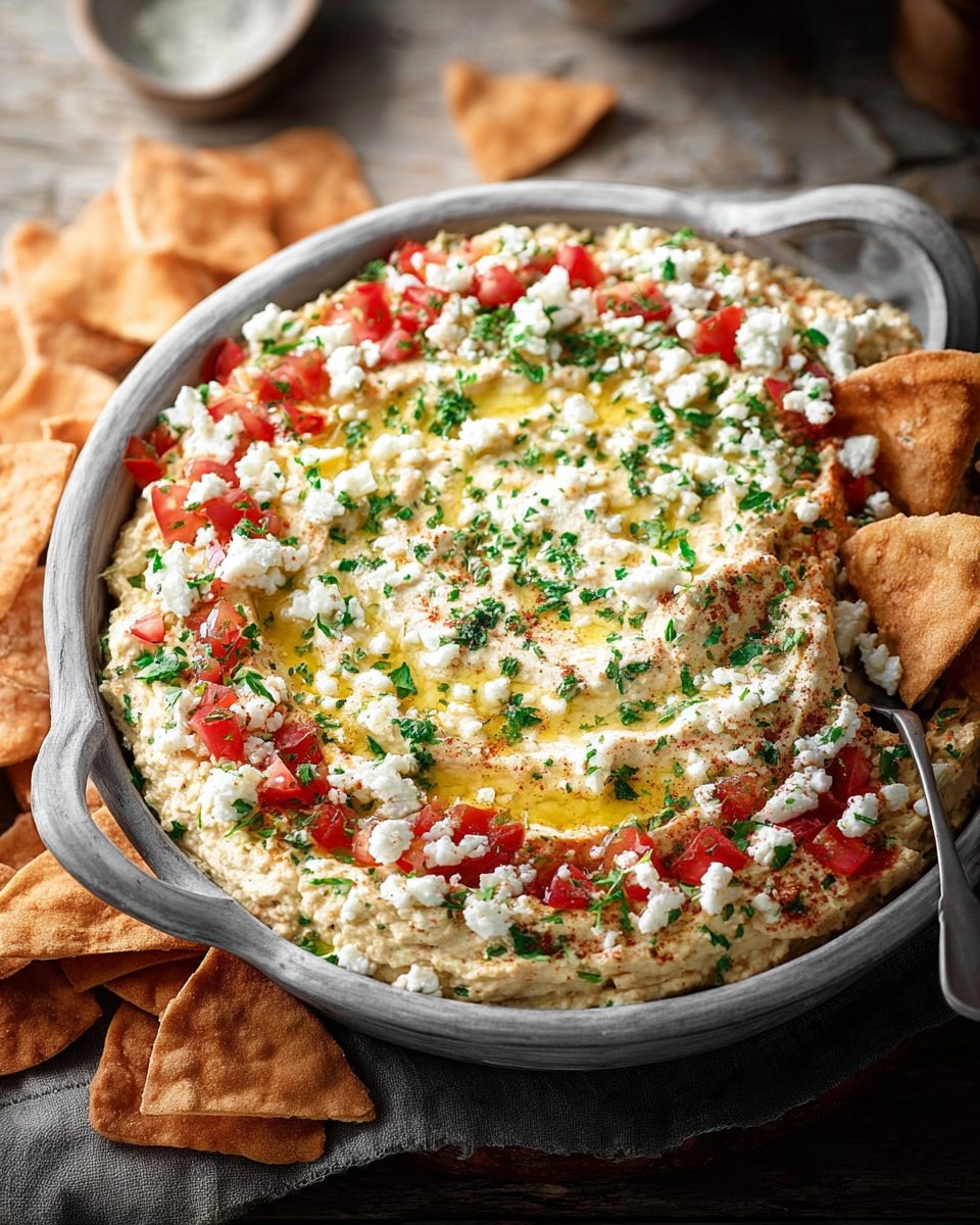 Mediterranean Hummus Dip with Pita Chips