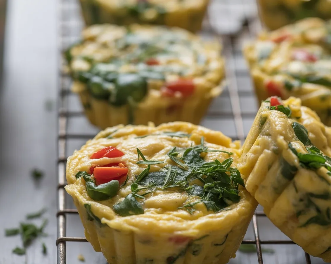 Delicious homemade egg bites recipe with eggs, veggies, and cheese in muffin cups.