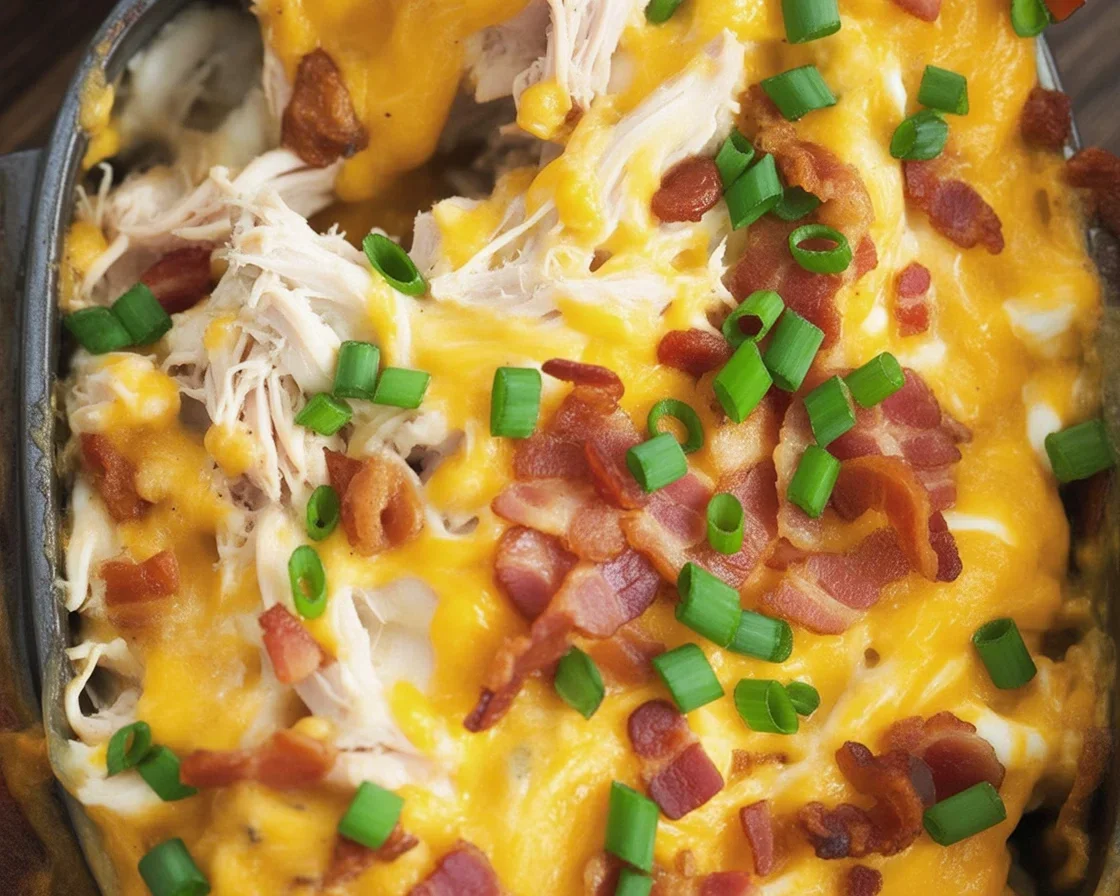 Delicious crack chicken recipe made with cream cheese, bacon, and ranch seasoning.