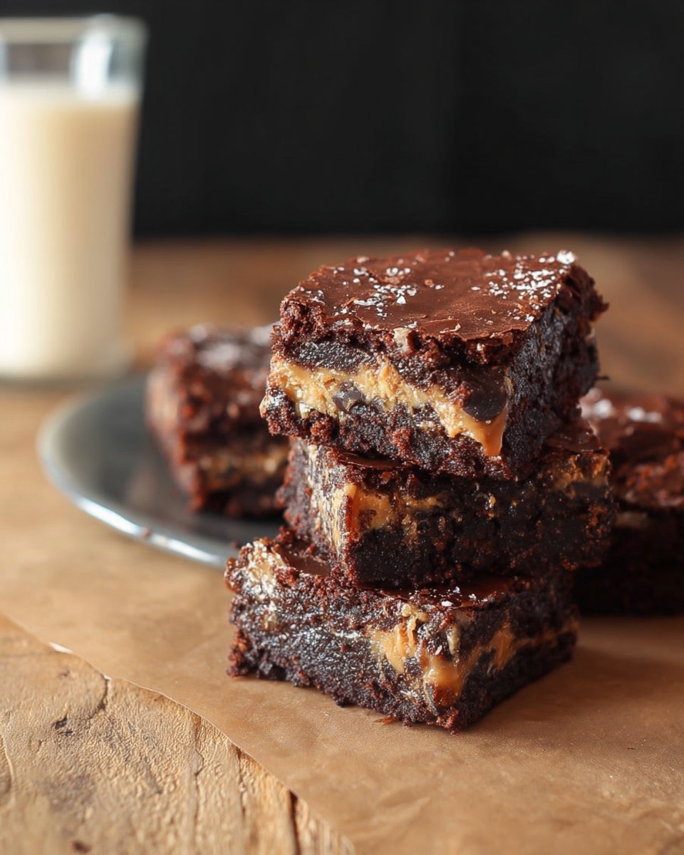 Peanut Butter Caramel Stuffed Brownies