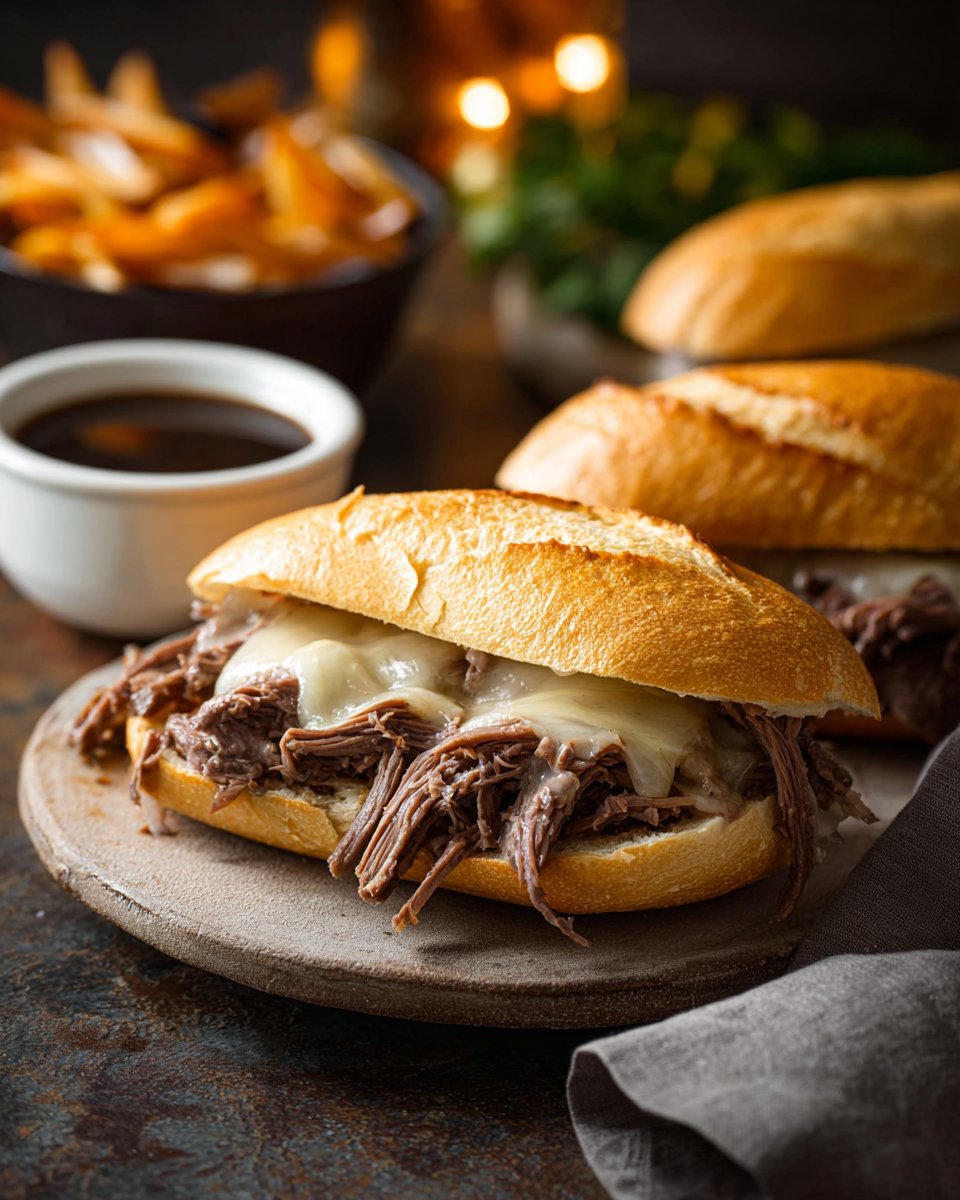 Slow Cooker French Dip Sandwiches