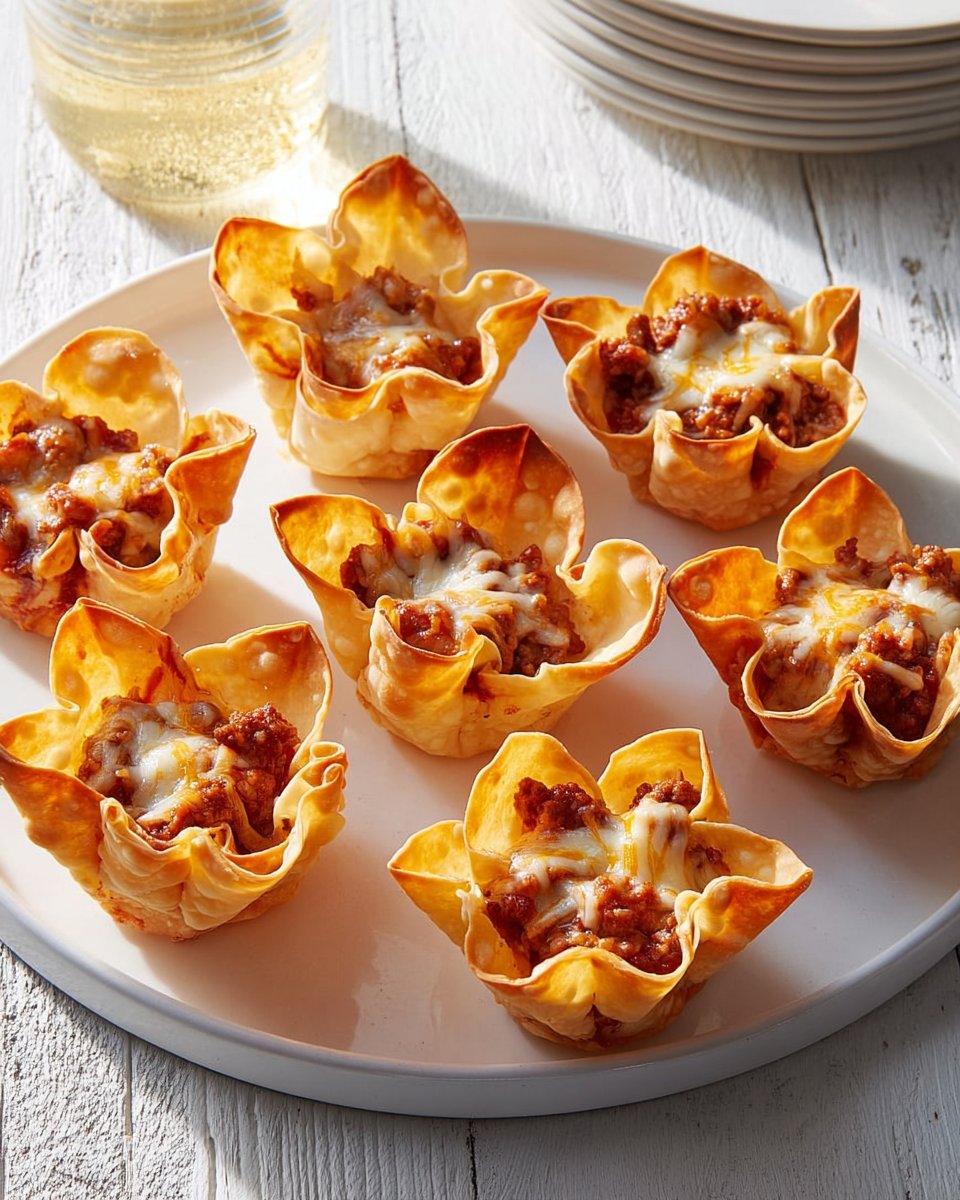 Sausage Wonton Cups