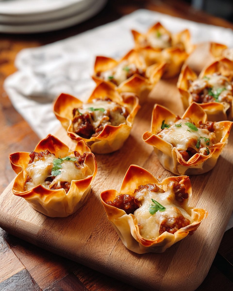 Sausage Wonton Cups