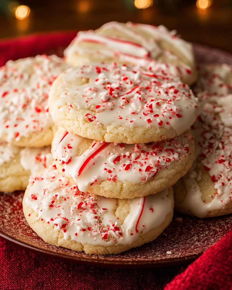 White Chocolate Dipped Peppermint Sugar Cookies