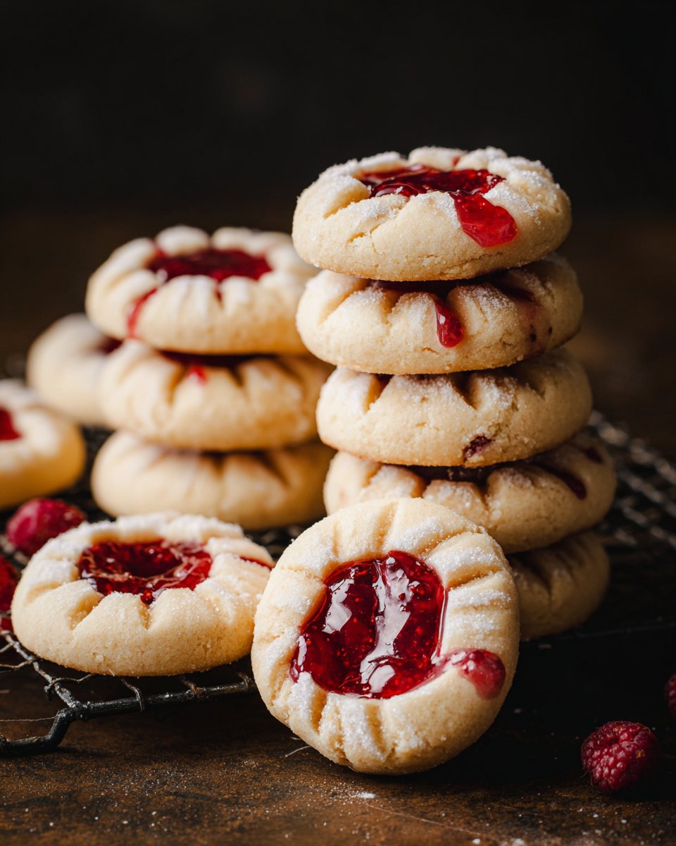 Thumbprint Cookies Raspberry Almond Shortbread
