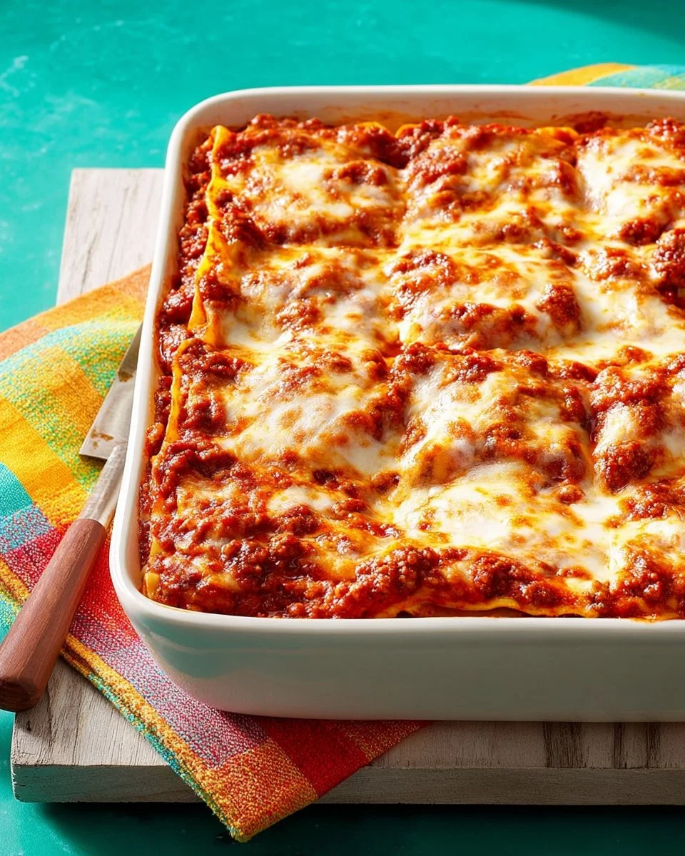 Delicious Make Once, Eat Twice Lasagna ready to serve and enjoy