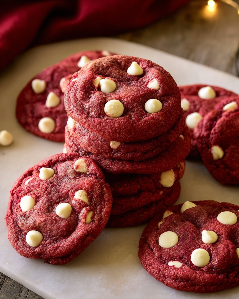 Red Velvet White Chocolate Chip Cookies