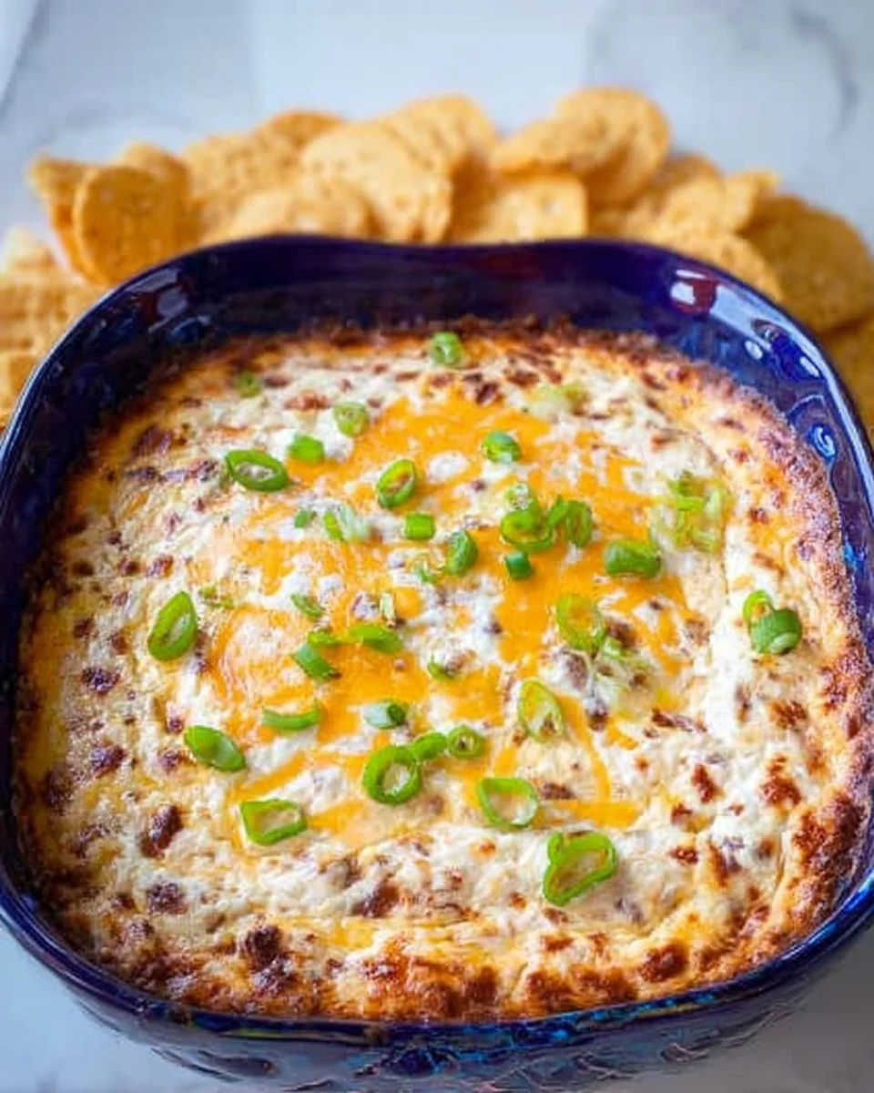 Delicious warm cheesy crack dip served in a bowl
