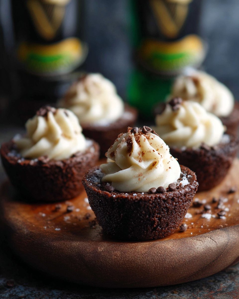 Espresso Brownie Cups With Baileys Buttercream Frosting