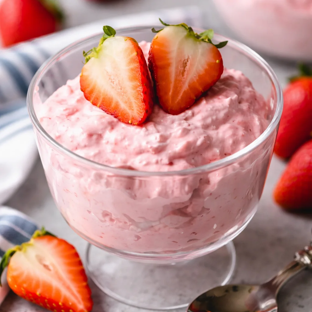 Delicious cottage cheese and jello salad in a bowl with fresh fruit.