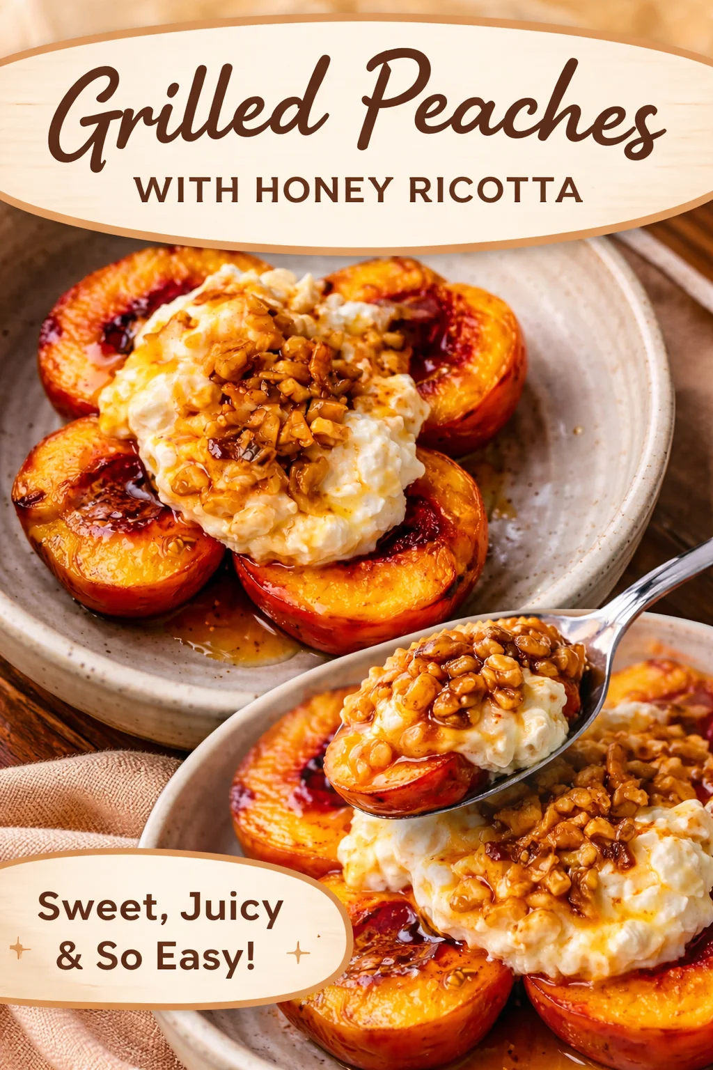 Grilled Peaches with Cottage Cheese