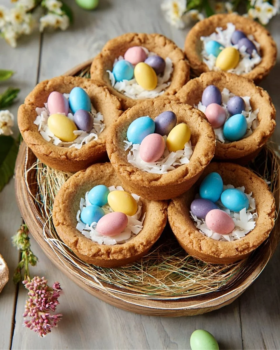 Homemade easy cookie cups filled with chocolate and candies