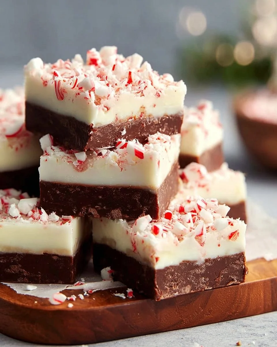 Delicious layered mint chocolate fudge with a rich chocolate and mint flavor