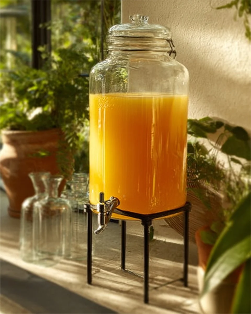 Refreshing orange juice punch served at a morning brunch shower