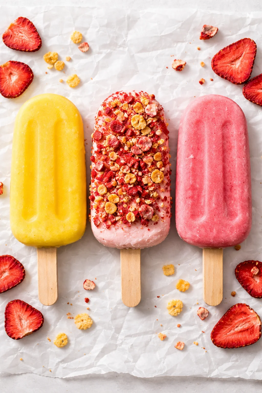High-Protein Strawberry Shortcake Ice Cream Bars