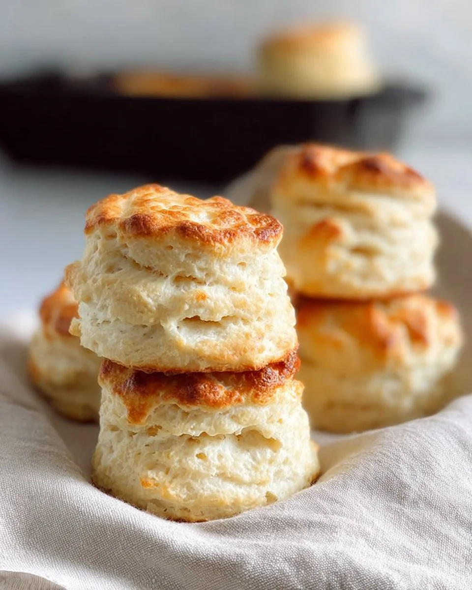Flaky homemade buttermilk biscuits on a wooden table