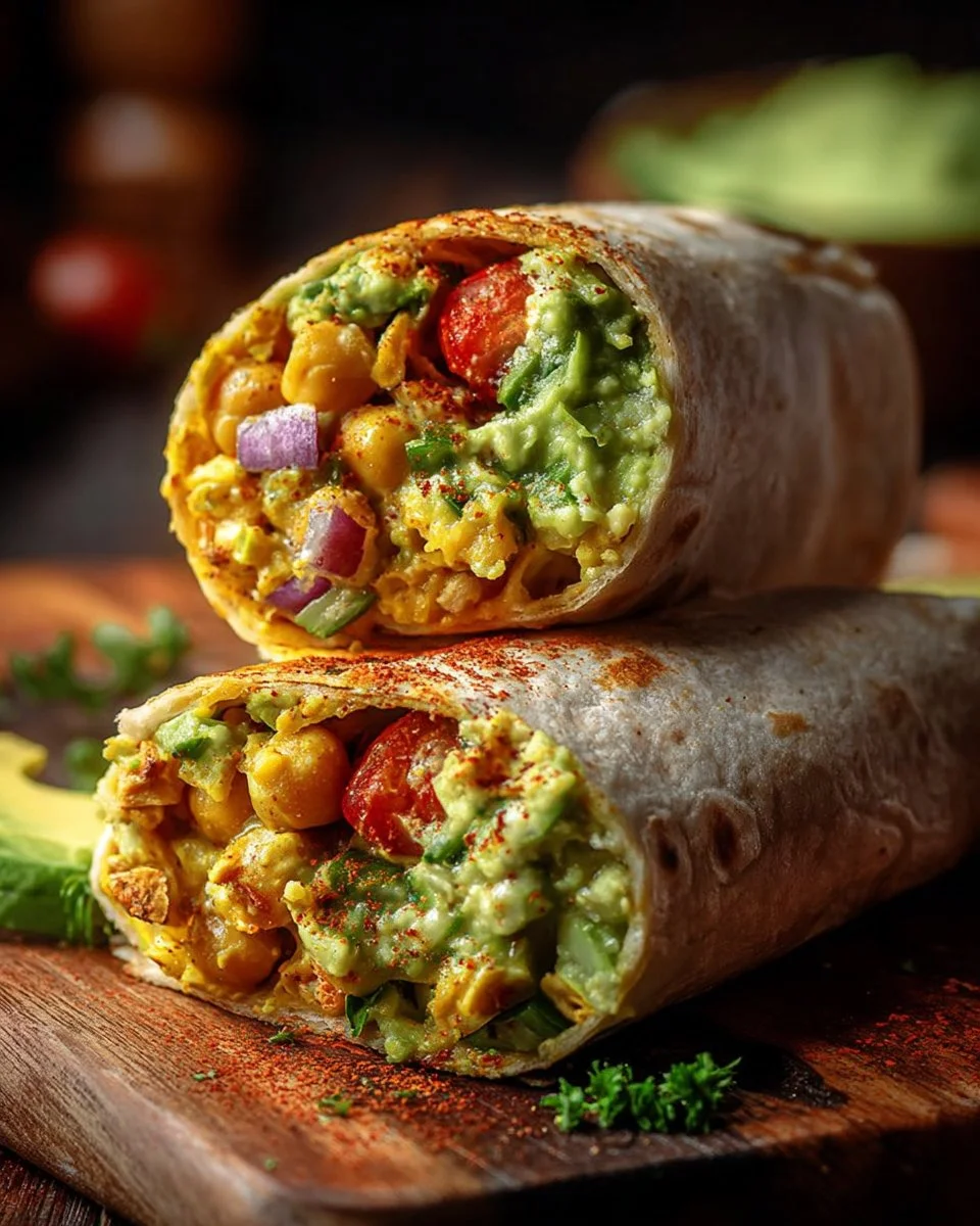 Spicy Chickpea and Avocado Wrap